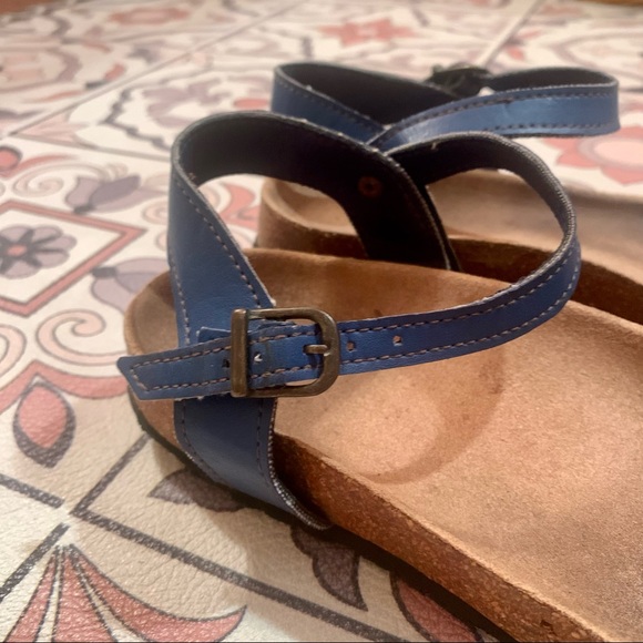 Vegan Leather Birks Sandals Cork 7.5/8 Blue - Picture 4 of 10